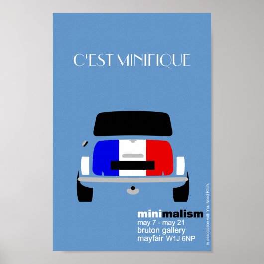 Klassische Original Mini Cooper minimalistische Ku Poster (Vorne)