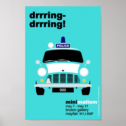 Klassische Original Mini Polizei van minimalistisc Poster (Vorne)