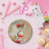 Klassische Ornamente mit Kiefernzweigen Pappteller (Party)