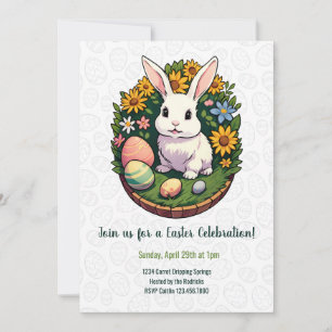 Klassische Ostersonnige Illustration. Frohe Ostern Einladung