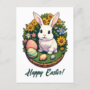 Klassische Ostersonnige Illustration. Frohe Ostern Feiertagspostkarte