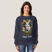 Klassische Ostersonnige Illustration. Frohe Ostern Sweatshirt (Vorne ganz)