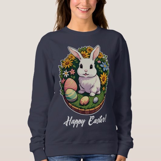 Klassische Ostersonnige Illustration. Frohe Ostern Sweatshirt (Vorderseite)