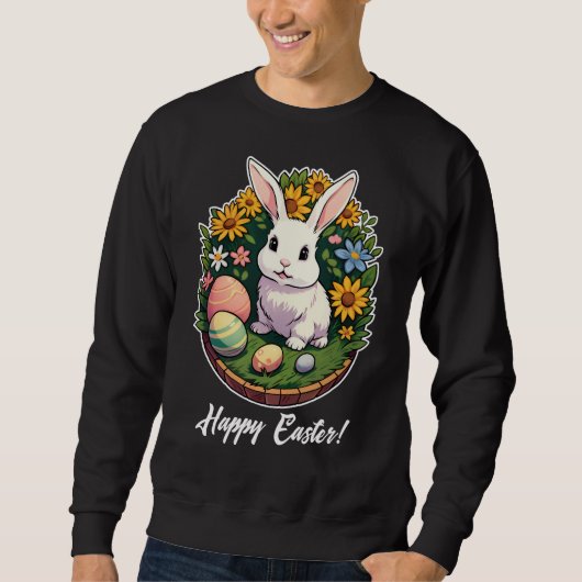 Klassische Ostersonnige Illustration. Frohe Ostern Sweatshirt (Vorderseite)