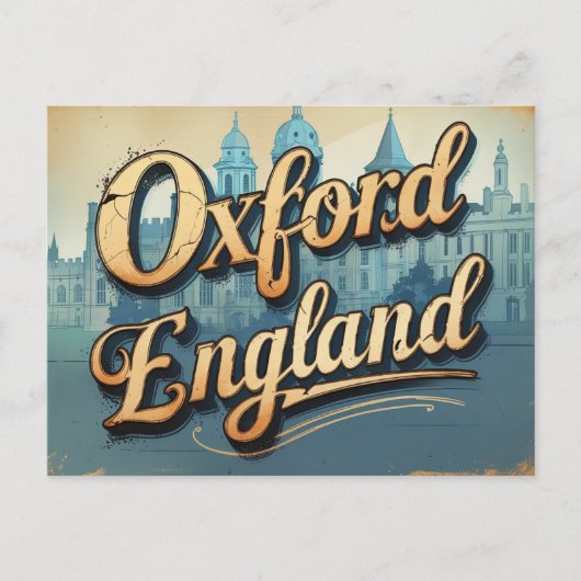 Klassische Oxford Retro View Postkarte (Vorderseite)