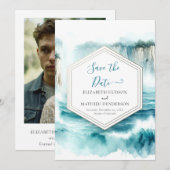 Klassische Ozeanhochzeit Save The Date (Vorne/Hinten)