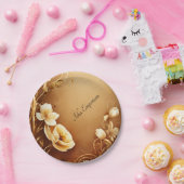 Klassische Papierplatte mit Blumenmuster Pappteller (Party)