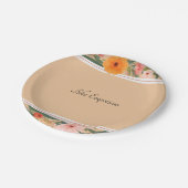 Klassische Papierplatte mit Blumenmuster Pappteller (Schrägansicht)