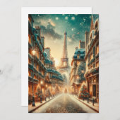 Klassische Pariser Weihnachtskarte Feiertagskarte (Vorne/Hinten)
