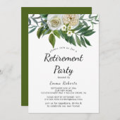 Klassische Party Einladung der weißen Blume (Vorne/Hinten)