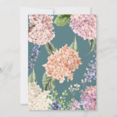 Klassische Pastellhydrangea-Hochzeits-Einladungen Einladung (Rückseite)