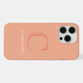Klassische Peach-Pink-Script-Monogramm-Hülle Case- iPhone Hülle (Rückseite (Horizontal))
