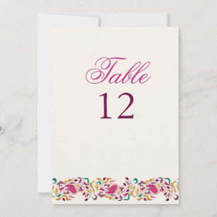 Klassische Pearl Swan Florale Hochzeitstisch-Numme Einladung