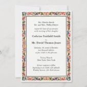 Klassische Pearl White Floral Border Wedding Einladung (Vorderseite)