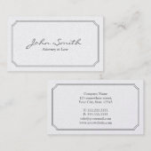 Klassische Pearl White-Rechtsanwalts-Visitenkarte Visitenkarte (Vorne/Hinten)