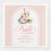 Klassische Perlen und Prosecco Servietten zum Bear (Vorderseite)