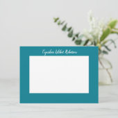 Klassische Personalisiert blaue, grüne und weiße F Einladung (Stehend Vorderseite)