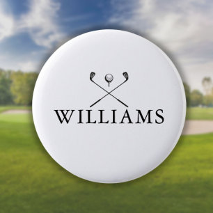 Klassische personalisierte Golfschläger mit Namen Button