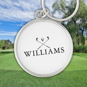 Klassische personalisierte Golfschläger mit Namen Schlüsselanhänger