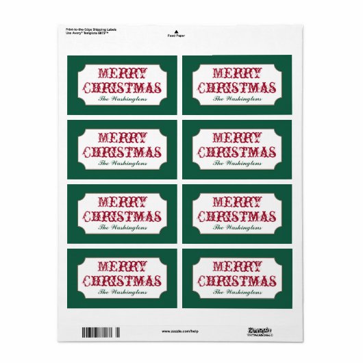 Klassische Personalisierte grüne Weihnachtsgeschen (Vorne)