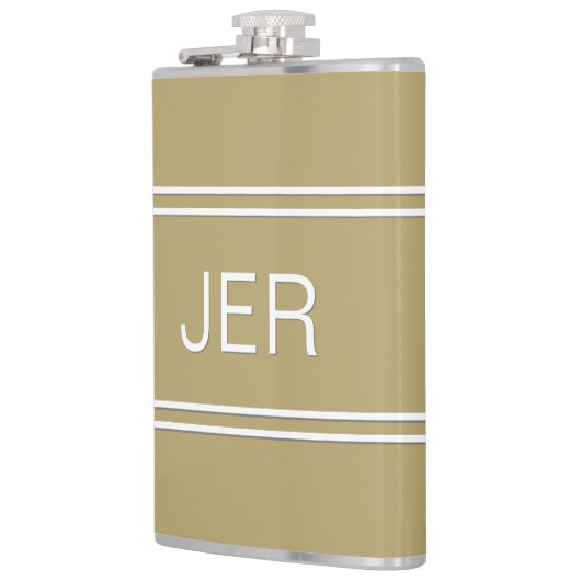 Klassische Personalisierte Monogramm-Initialen Dri Flachmann (Links)