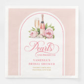 Klassische Personalisierte Perlen und Prosecco Ser Serviette (Vorderseite)