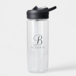 Klassische Personalisierte Skriptmonogramm und Nam Trinkflasche<br><div class="desc">Personalisiert Monogram und Name Gift bieten eine personalisierte Monogramm in schwarz-klassischem Skript-Schriftart-Stil und einen Namen im schwarzen klassischen Serif-Schriftart-Stil. Perfekt als Feriengeschenk,  Vatertagsgeschenk für Papa und Geschenk für alle besondere Anlässe.</div>