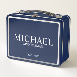 Klassische Personalisierte Trauzeuge Geschenkboxen Metall Lunch Box