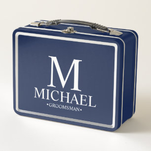 Klassische Personalisierte Trauzeuge Geschenkboxen Metall Lunch Box