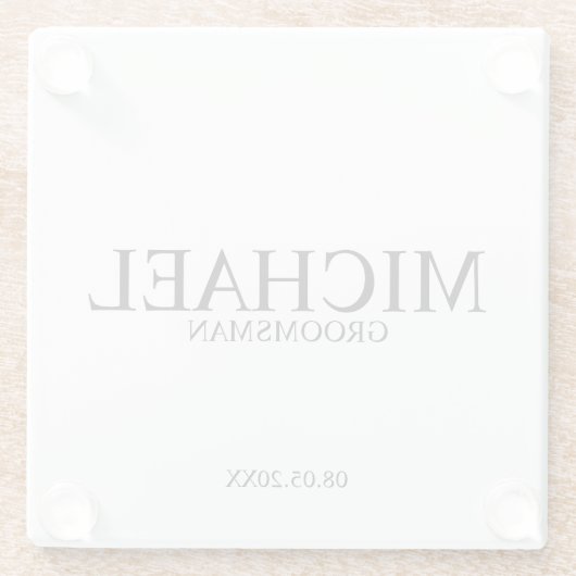 Klassische Personalisierte Trauzeuge Glasuntersetzer (Rückseite)