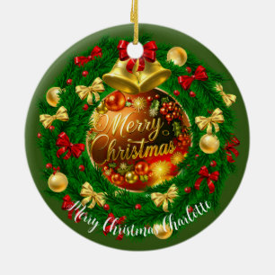 Klassische Personalisierte Weihnachtsbaumdekoratio Keramik Ornament
