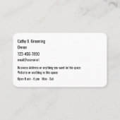 Klassische Pet Grooming einzigartige Visitenkarten Visitenkarte (Rückseite)