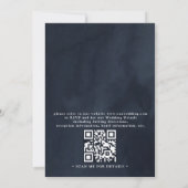 Klassische Pfingstrosen Florale Navy Chic QR-Code Einladung (Rückseite)