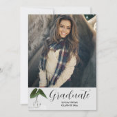 Klassische Pflanze Pot Script 5 Foto Memory Abschl Einladung (Vorderseite)