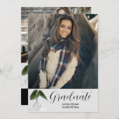 Klassische Pflanze Pot Script 5 Foto Memory Abschl Einladung (Vorne/Hinten)