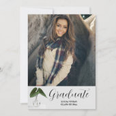 Klassische Pflanze Pot Script 5 Foto Memory Abschl Einladung (Vorderseite)