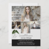 Klassische Pflanze Pot Script 5 Foto Memory Abschl Einladung (Rückseite)