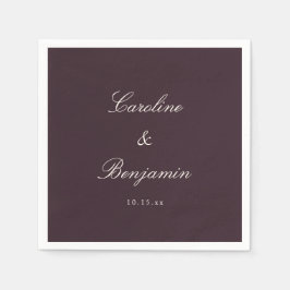 Klassische Pflaumen-Schrift Elegante Hochzeit Benu Serviette