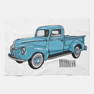 Klassische Pickup-Cartoon-Illustration Geschirrtuch