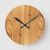 Klassische Pine unbehandeltes Holzbild Runde Wanduhr (Vorderseite)