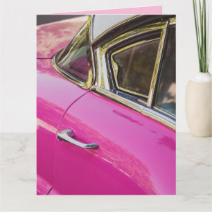 KLASSISCHE PINK AUTO GEBURTSTAGSKARTE KARTE