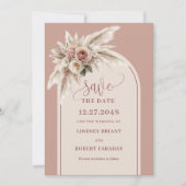Klassische Pink Boho Blumenbogen Save-the-Date-Ein Einladung (Vorderseite)