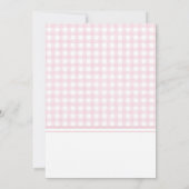 Klassische Pink Gingham Baby Dusche Einladung (Rückseite)