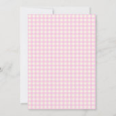 Klassische Pink Gingham Girl Baby Dusche Dankeskarte (Rückseite)