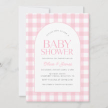 Klassische Pink Gingham Girl Baby Dusche