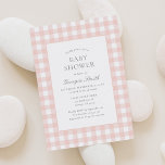 Klassische Pink Gingham Girl Baby Dusche Einladung<br><div class="desc">Mit dieser eleganten Rosa Gingham Babydusche laden Sie Freunde und Familie ein,  die Freude an der Ankunft Ihres Kleinen zu teilen.</div>