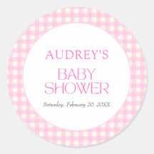 Klassische Pink Gingham Girl Baby Dusche