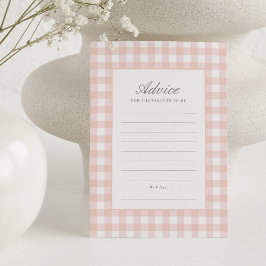 Klassische Pink Gingham Girl Baby Shower Advice Ca Einladung