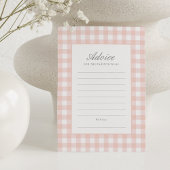 Klassische Pink Gingham Girl Baby Shower Advice Ca Einladung