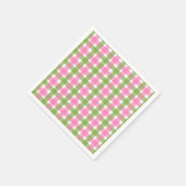 Klassische Pink-Grün-Gingham-Party Serviette (Ecke)